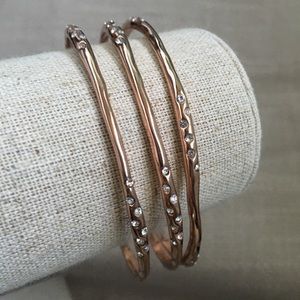 Stella&Dot Rose Gold Bangle Bracelets (set of 3)